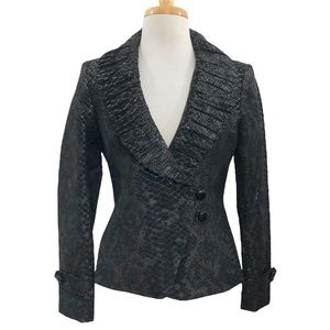 PENTA Made in USA Ruched Collar Snakeskin Print Blazer